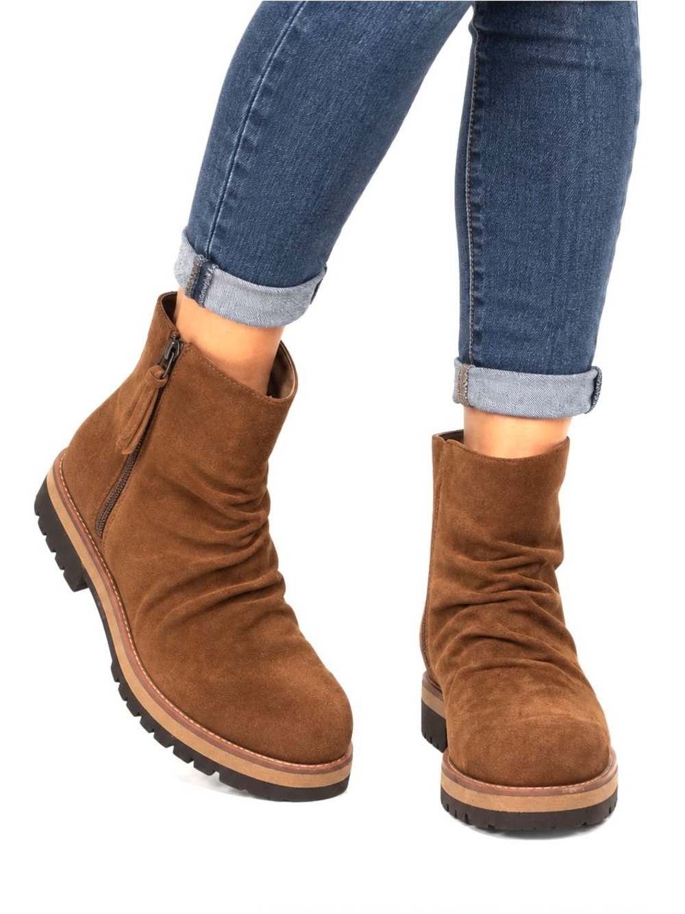 Söfft Boots Womens 8.5M Brown Suede Ankle Slouchy Aqua Soft Western Equestrian